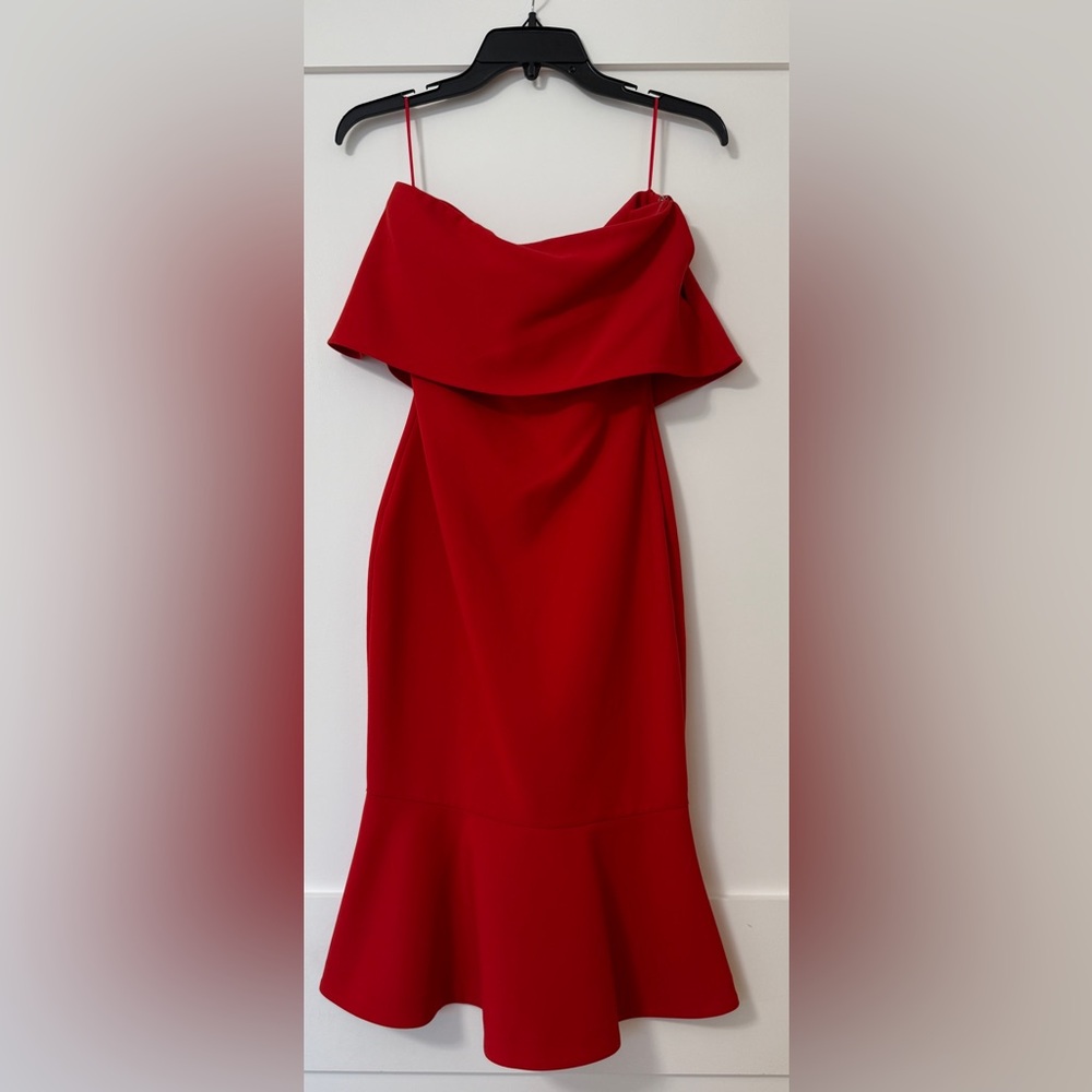Elegant Red Ruffle Dress